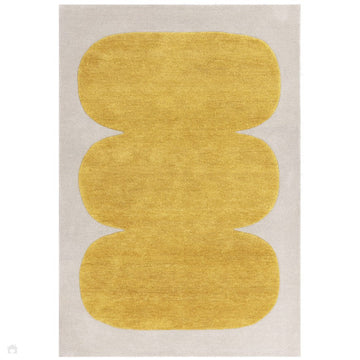 Canvas 04 Sculpt Modern Abstract Hand-Woven Wool Hi-Low Contrast Textured Low Profile Short Pile Yellow/Ivory Rug-Asiatic Carpets-Rug Love - The Most Loved Rug Store